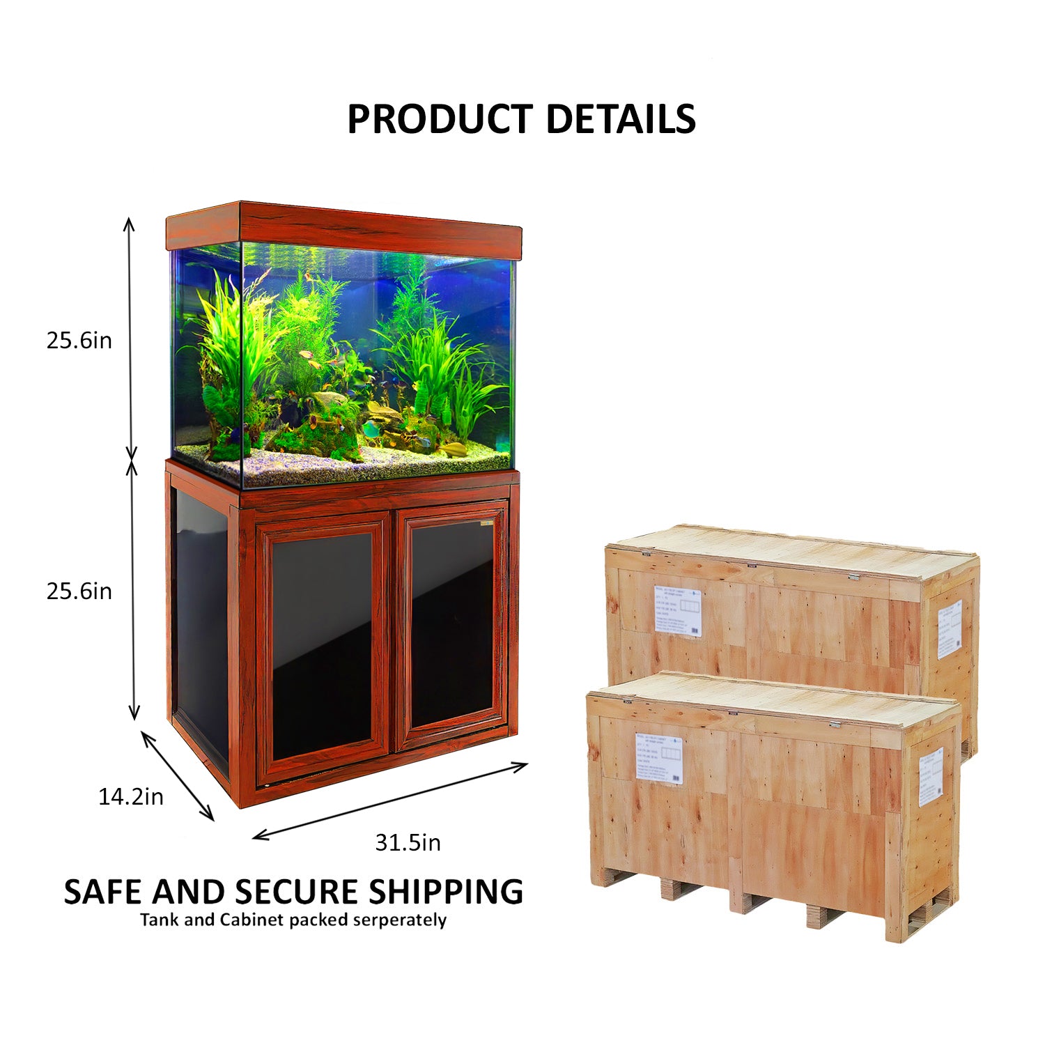 Aqua Dream 50 Gallon Tank Aquarium Redwood