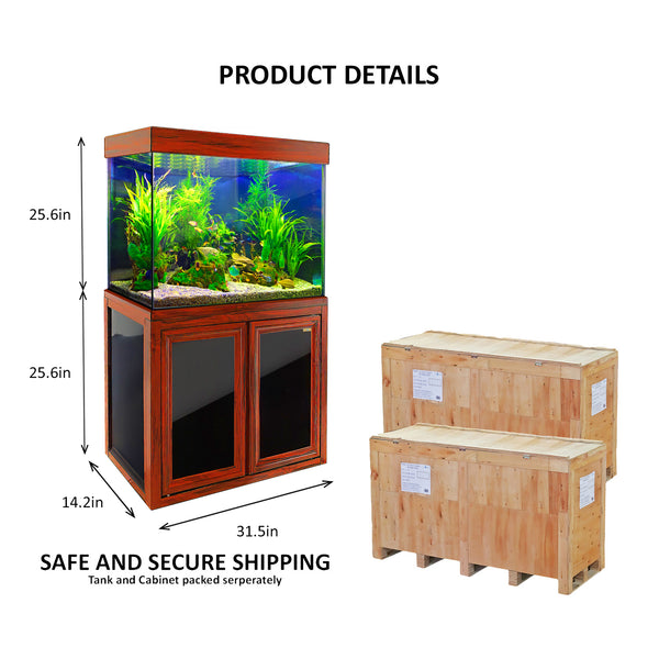 Aqua Dream 50 Gallon Tank Aquarium Redwood