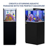 50 Gallon Coral Reef Aquarium Ultra Clear Glass Tank & Built in Sump All Black