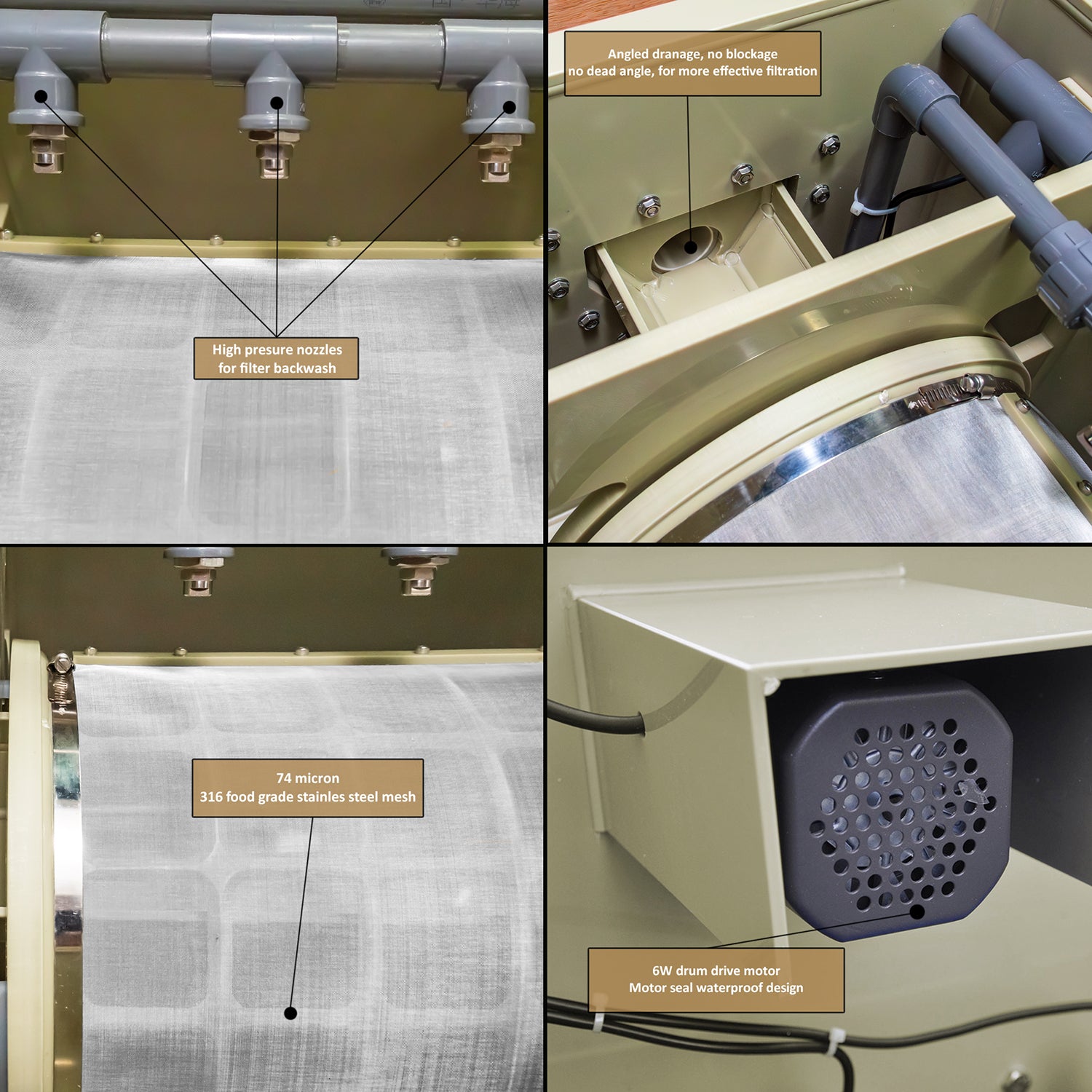 pond rotary drum filter