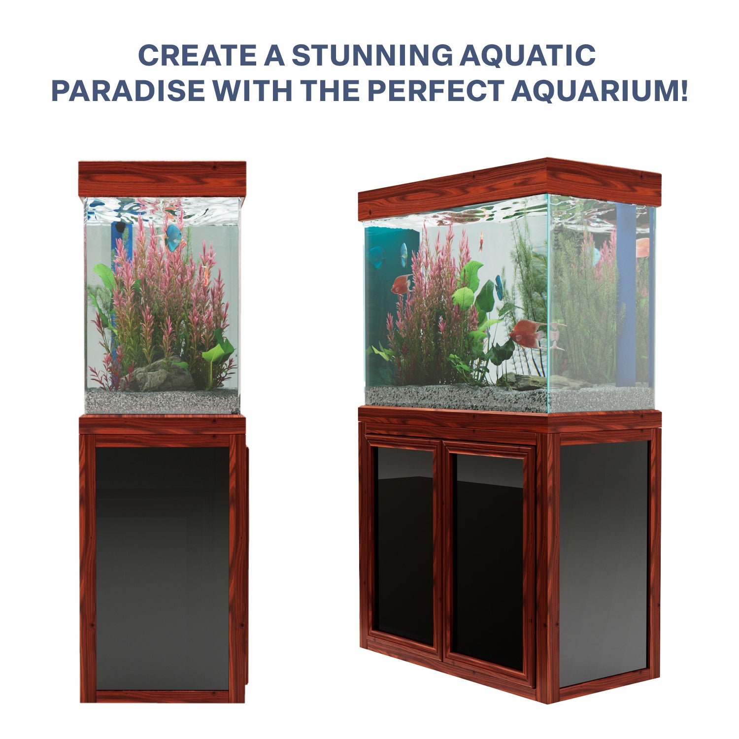 Aqua Dream 50 Gallon Tank Aquarium Redwood