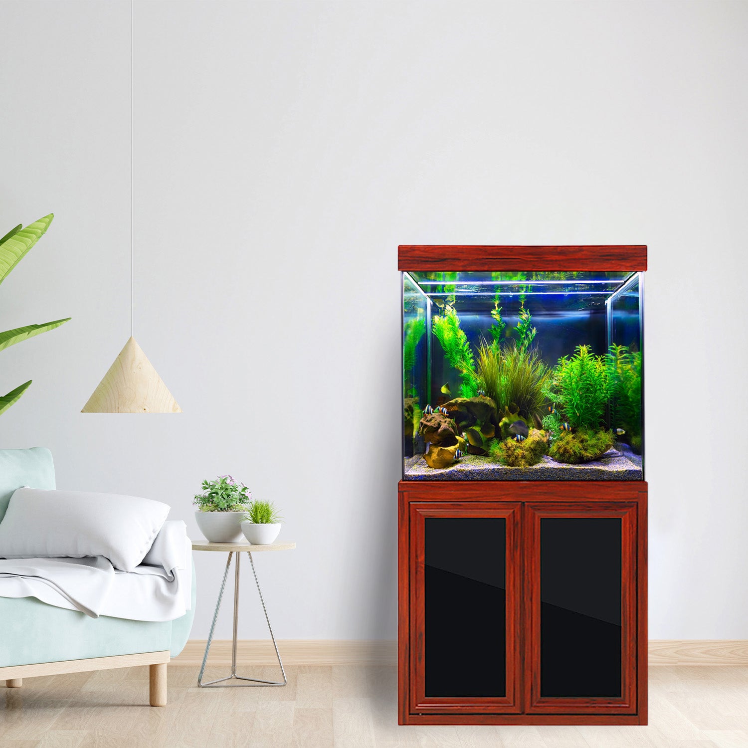 Aqua Dream 50 Gallon Tank Aquarium Redwood