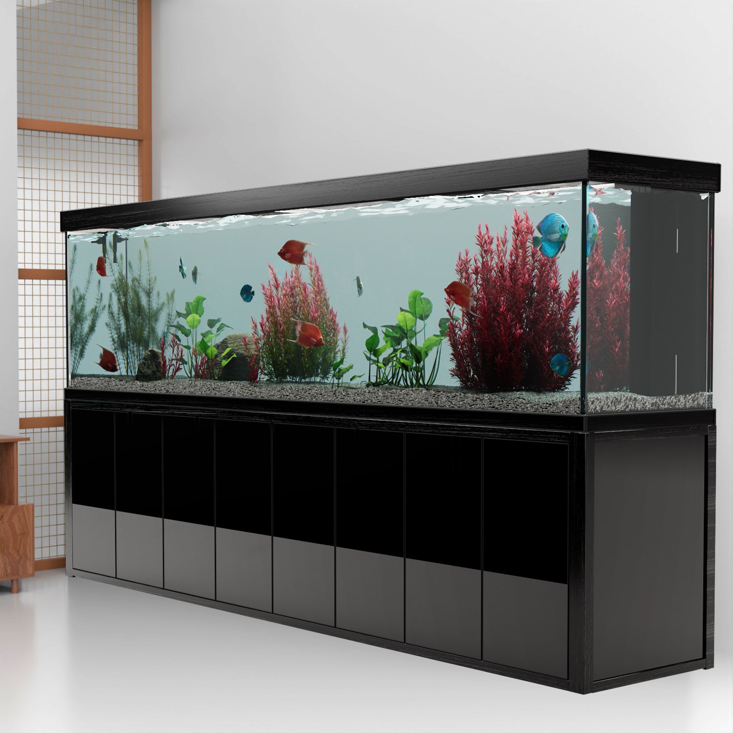 Aqua Dream Fish Tank 600 Gallon Aquarium Tempered Glass Black