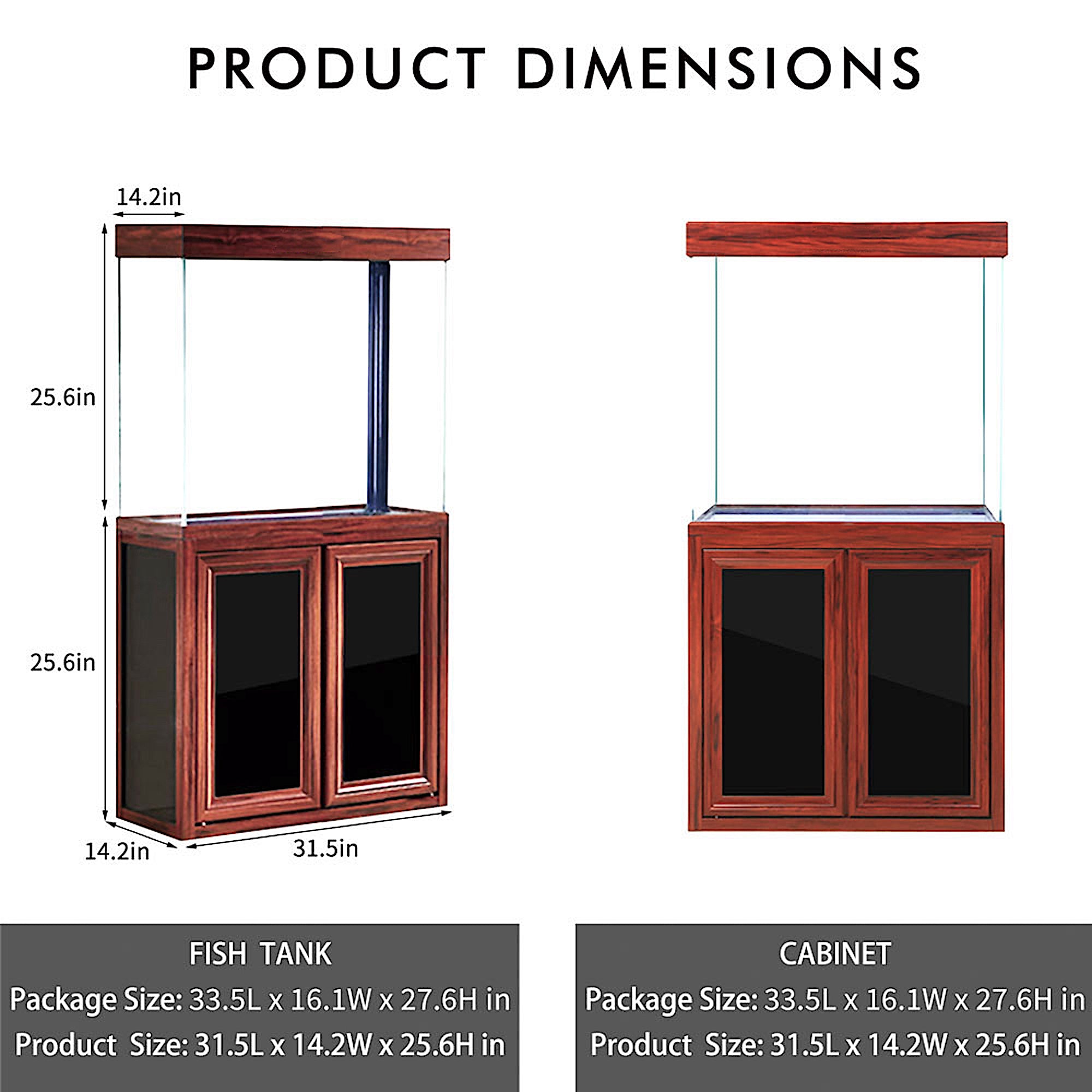Aqua Dream 50 Gallon Tank Aquarium Redwood