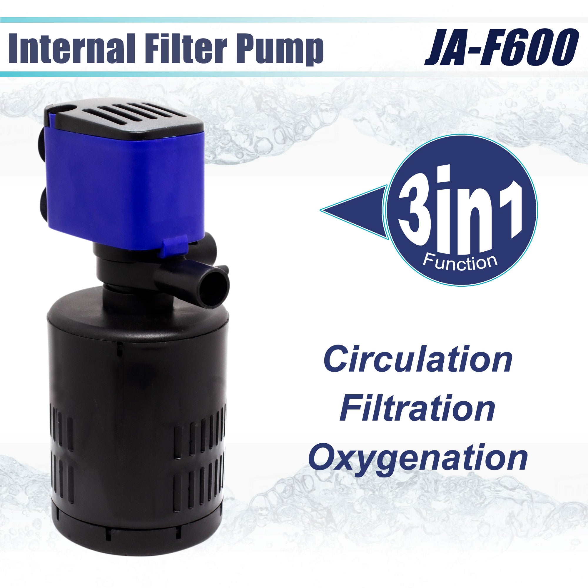 Aqua Dream’s 210 GPH Aquarium Pump with 3-in-1 Functionality: Circulation, Filtration and Aeration