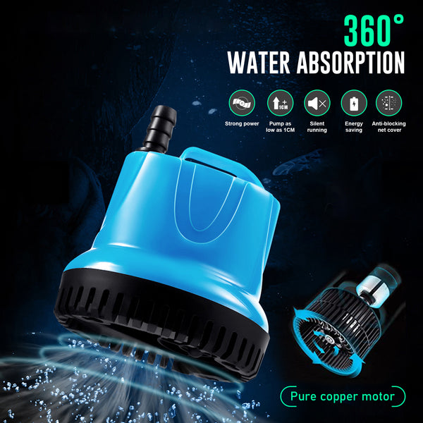 Aqua Dream 158 GPH Bottom Suction Submersible Water Pump - 9W Energy Efficient, Low-Suction