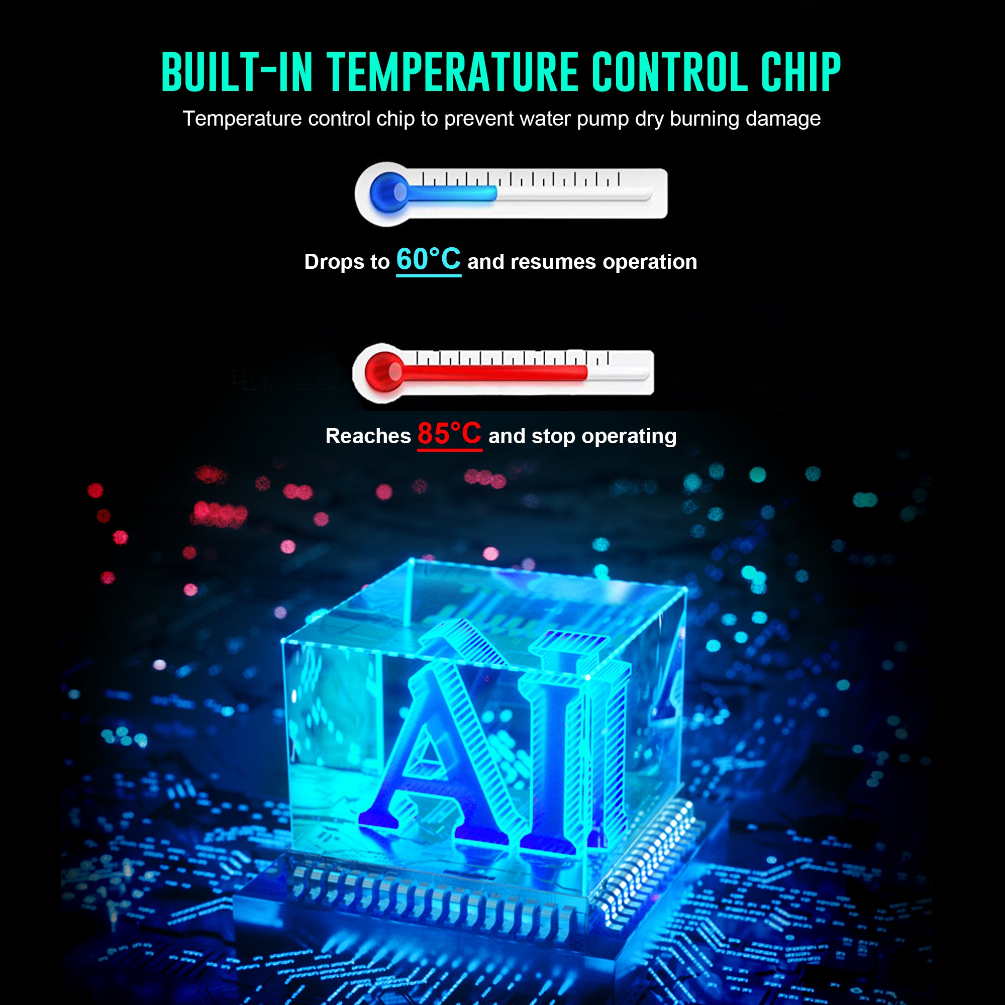 Aqua Dream 158 GPH Bottom Suction Submersible Water Pump - 9W Energy Efficient, Low-Suction