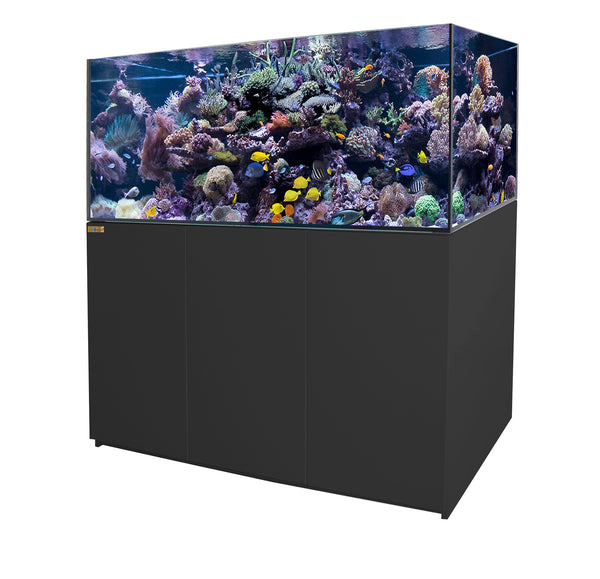 185 Gallon Coral Reef Aquarium Ultra Clear Glass Tank & Built in Sump All Black