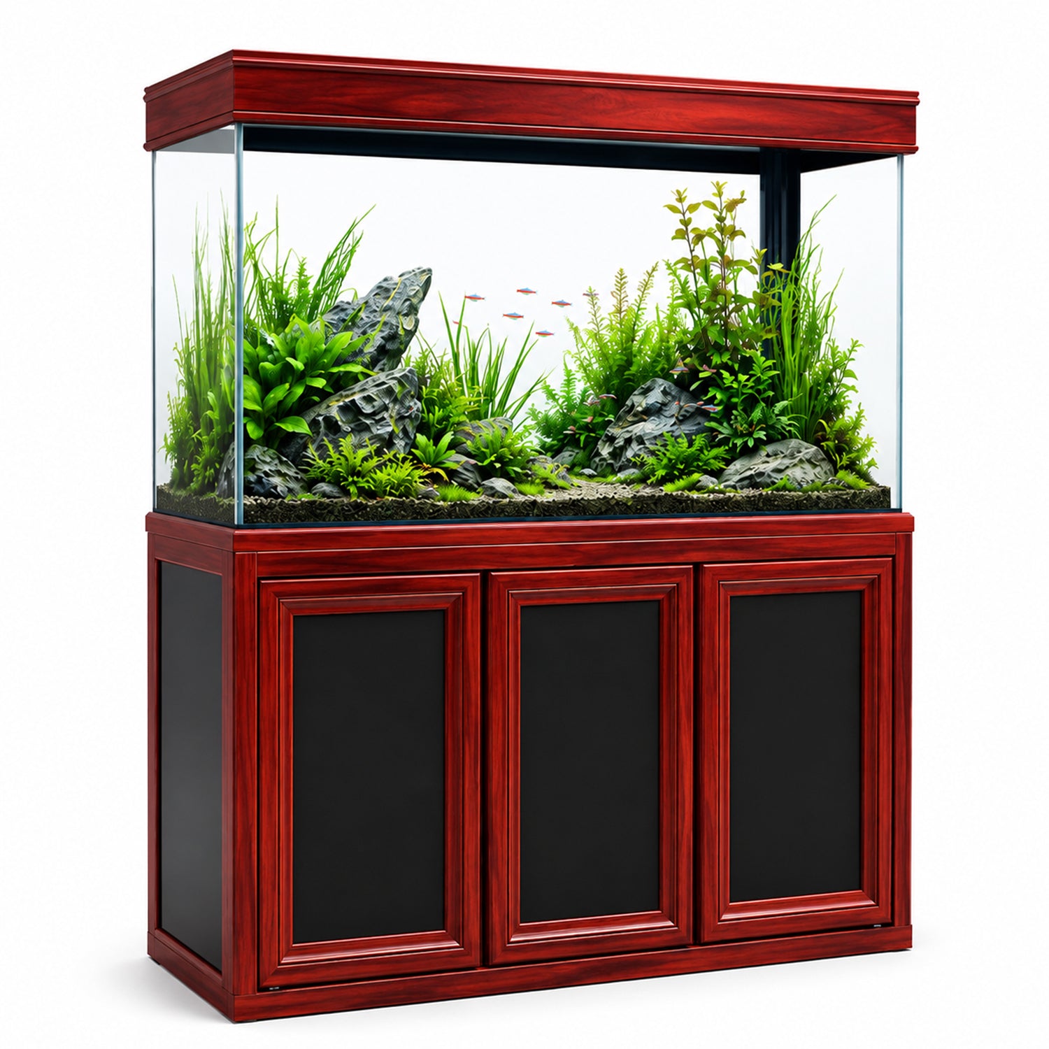 Aqua Dream 135 Gallon Tempered Glass Aquarium Redwood