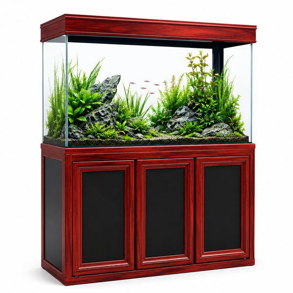 Aqua Dream 135 Gallon Tempered Glass Aquarium Redwood