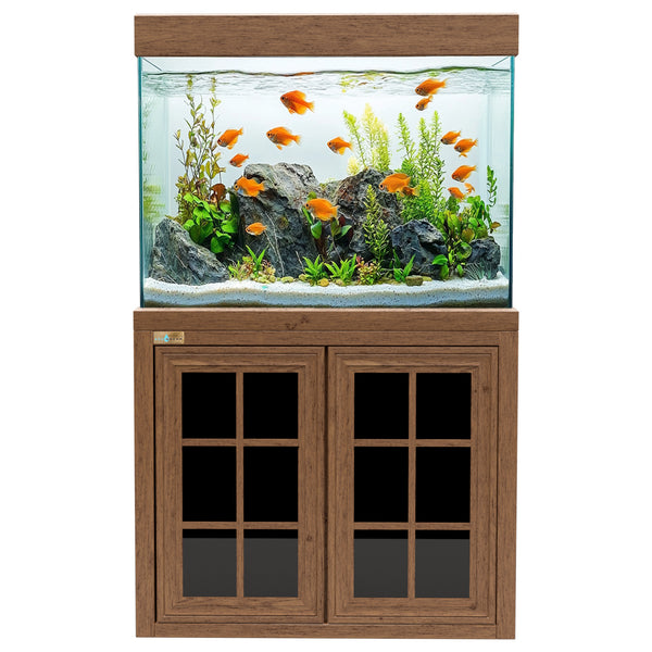 Aqua Dream 100 Gallon Tempered Glass Aquarium Darkwood