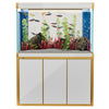 Aqua Dream 175 Gallon Tempered Glass Aquarium White and Gold