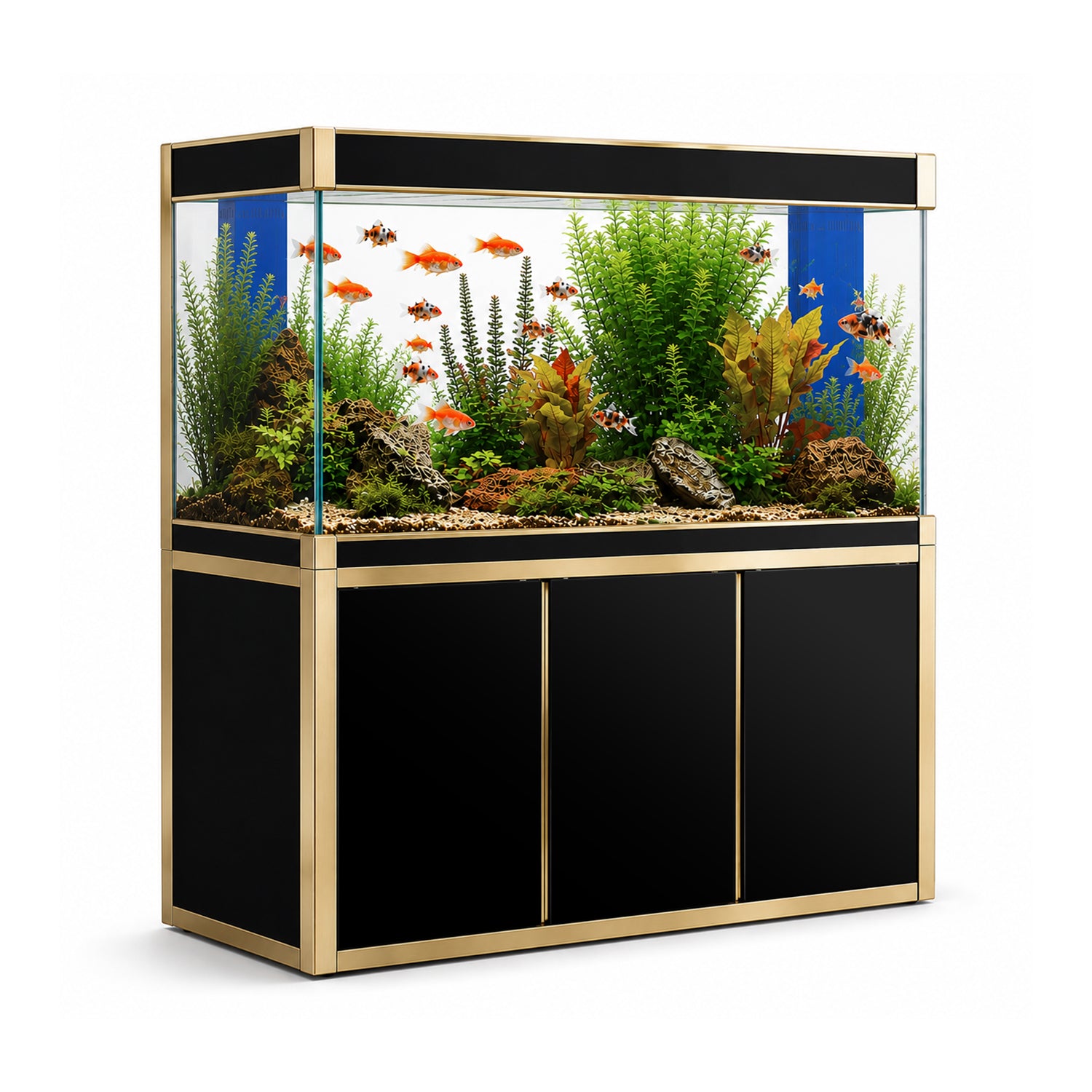 Aqua Dream 175 Gallon Tempered Glass Aquarium Black and Gold