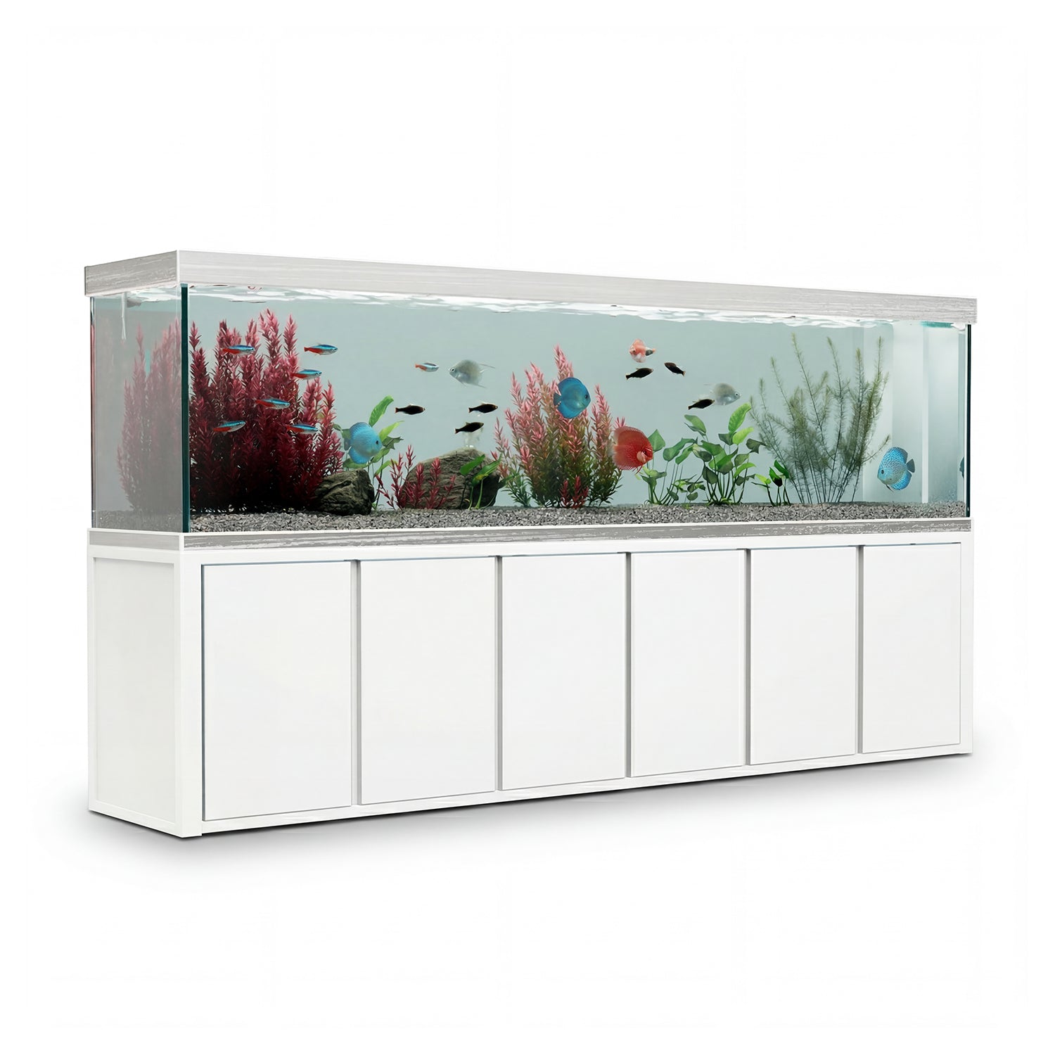 Aqua Dream 500 Gallon Tempered Glass Aquarium White Silver