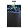 Acuario de arrecife de coral Aqua Dream de vidrio templado de 90 galones, juego completo negro que incluye una luz de coral y un separador de proteínas