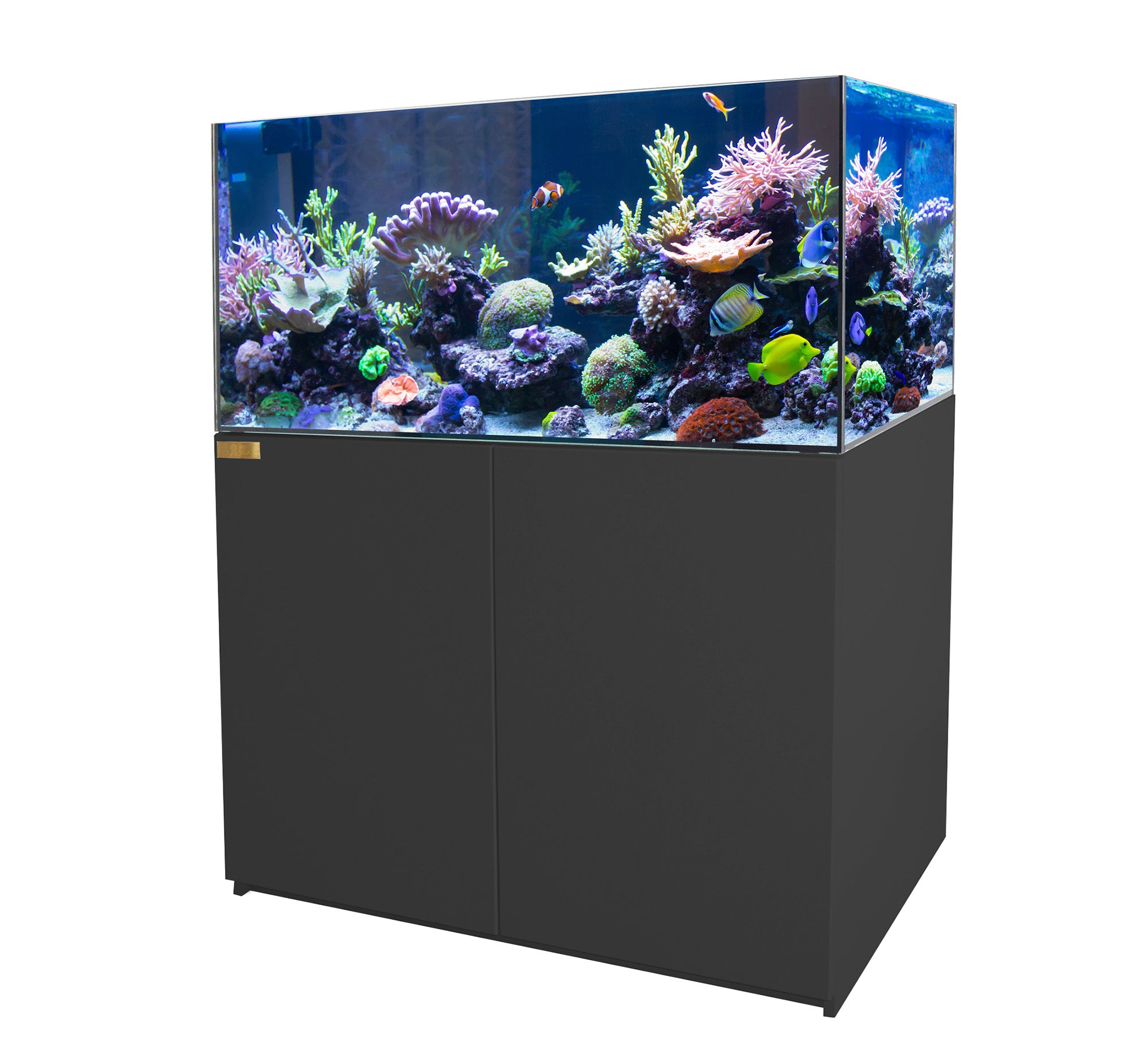 130 Gallon Coral Reef Aquarium Ultra Clear Glass Tank &d Built in Sump All Black