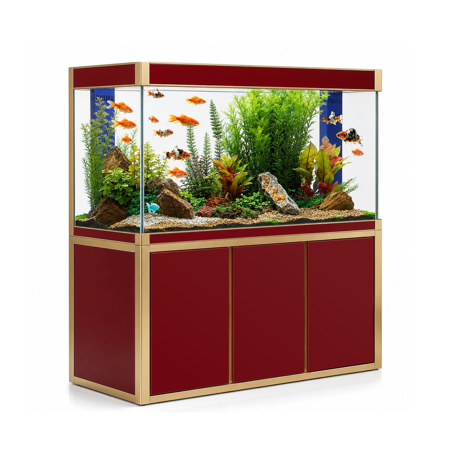 Aqua Dream 175 Gallon Tempered Glass Aquarium Red and Gold