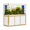 Aqua Dream 175 Gallon Tempered Glass Aquarium White and Gold