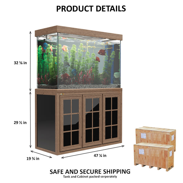 Aqua Dream 145 Gallon Tempered Glass Aquarium Darkwood