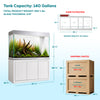 Aqua Dream 145 Gallon Tempered Glass Aquarium White and Silver with Premium Filtration System