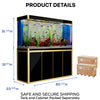 Aqua Dream 250 Gallon Tempered Glass Aquarium Black and Gold