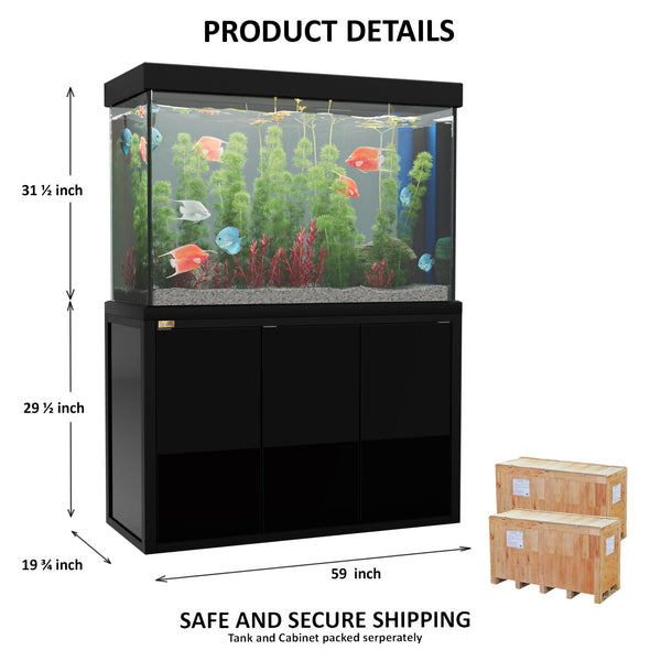 Aqua Dream 175 Gallon Tempered Glass Aquarium Black