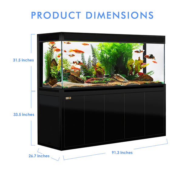 Aqua Dream Tempered Glass Aquarium 400 Gallon Fish Tank  Black