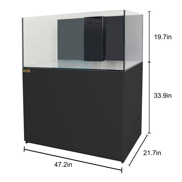 130 Gallon Coral Reef Aquarium Ultra Clear Glass Tank &d Built in Sump All Black
