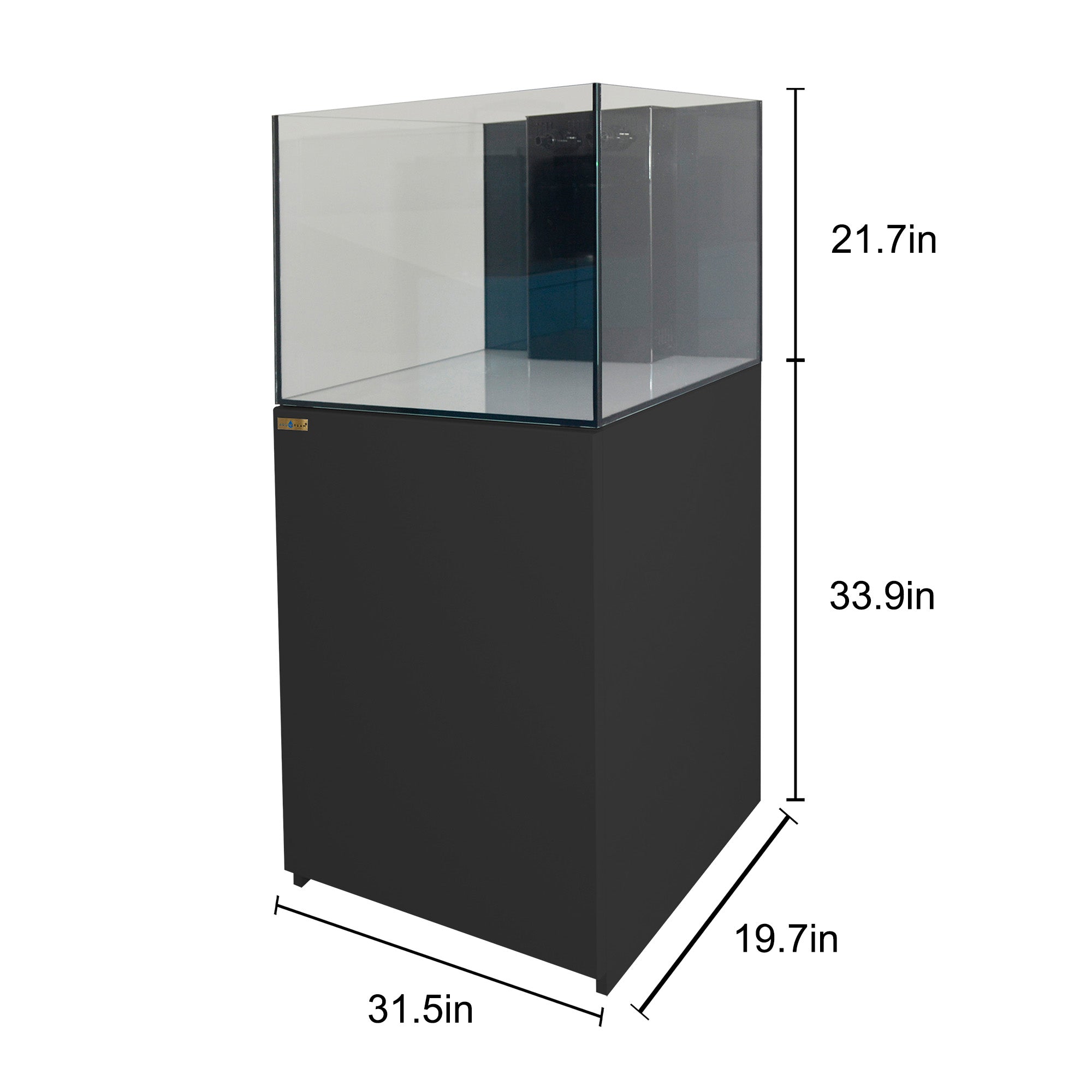 Coral Reef Aquarium 90 Gallon Ultra Clear Glass Tank & Built in Sump All Black