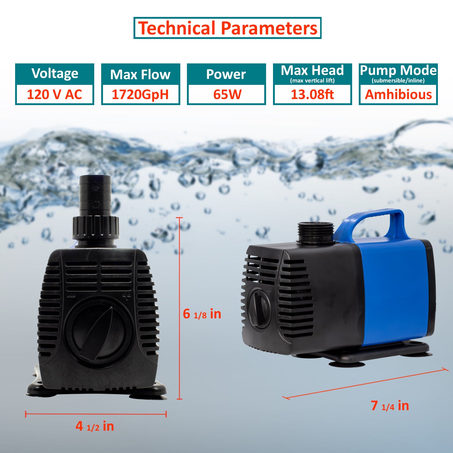 Aqua Dream 1720 GPH Amphibious Water Pump