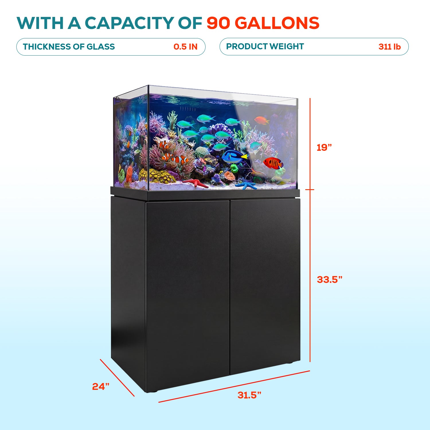 90 gallon reef aquarium complete set