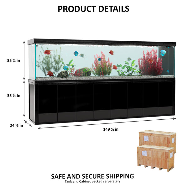Aqua Dream 600 Gallon Tempered Glass Aquarium Black