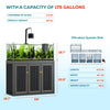 175 Gallon Plants Ranchu Aquarium with Ultra Clear Glass and Built in Sump All Black