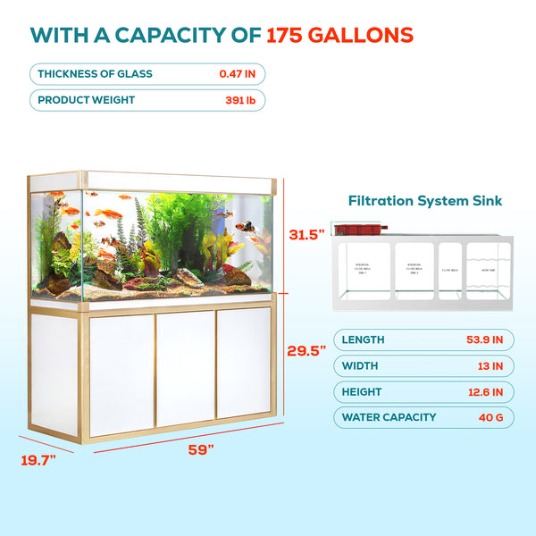 175 gallon aquarium with stand sump and LED
