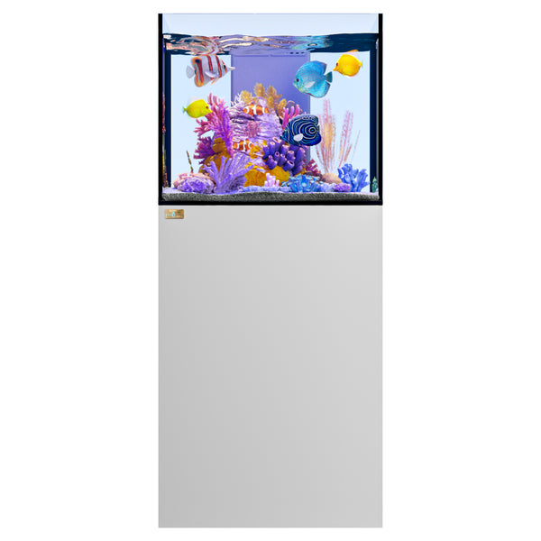 37 Gallon Coral Reef Aquarium Ultra Clear Glass Tank & Built in Sump All White