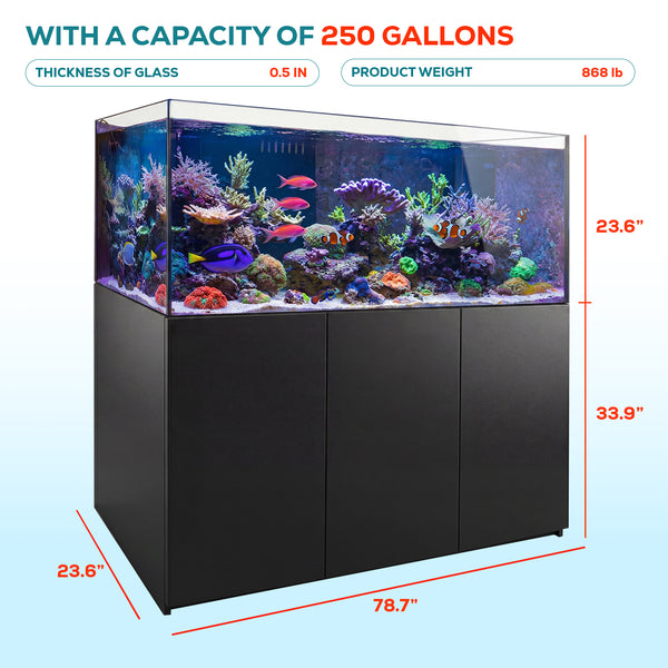 250 gallon aquarium with stand and sump