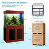 50 Gallon Aquarium with Cabinet Stand | Modern Glass Fish Tank - Redwood