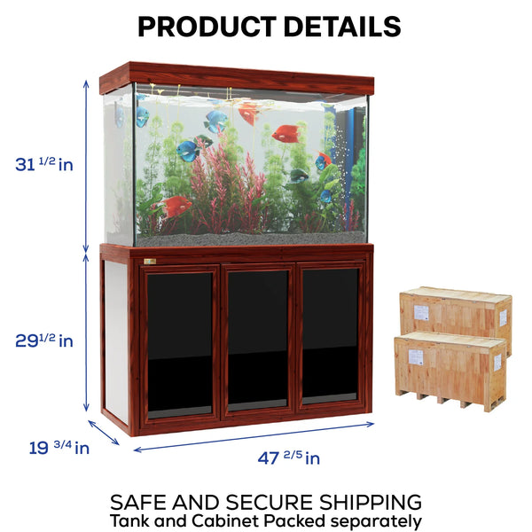Acuario de vidrio templado Aqua Dream de 200 galones Redwood