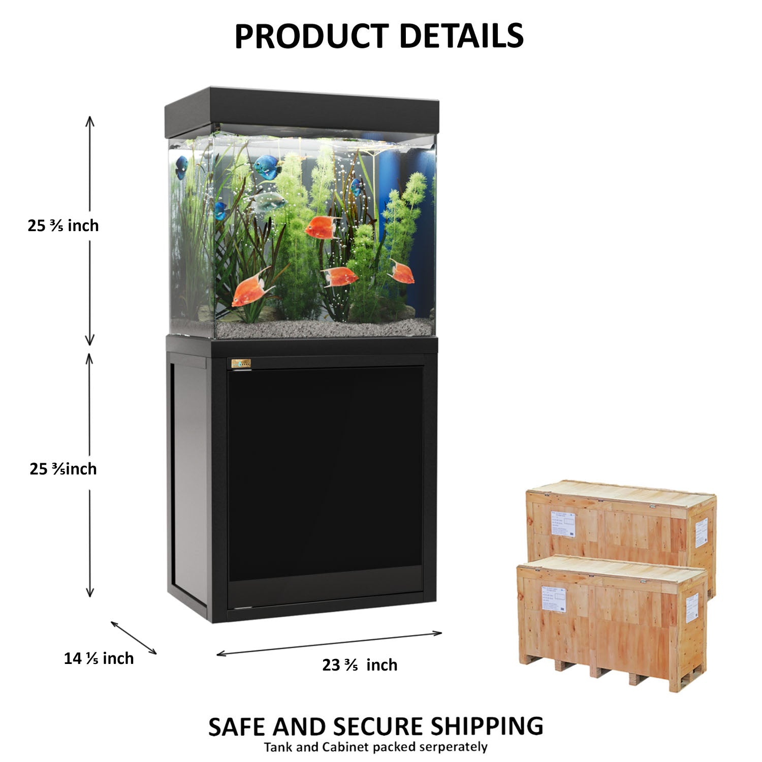Aqua Dream 40 Gallon Tempered Glass Aquarium Black