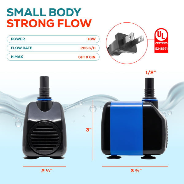 Aqua Dream 265 GPH 潜水泵水族箱动力头