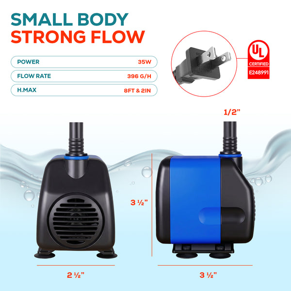 Aqua Dream 400 GPH 水族箱潜水泵水培