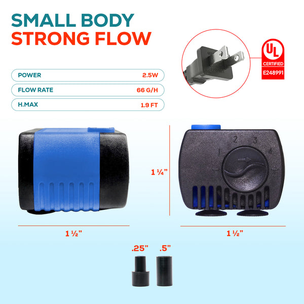 Aqua Dream 60 GPH 水泵可调节潜水动力头