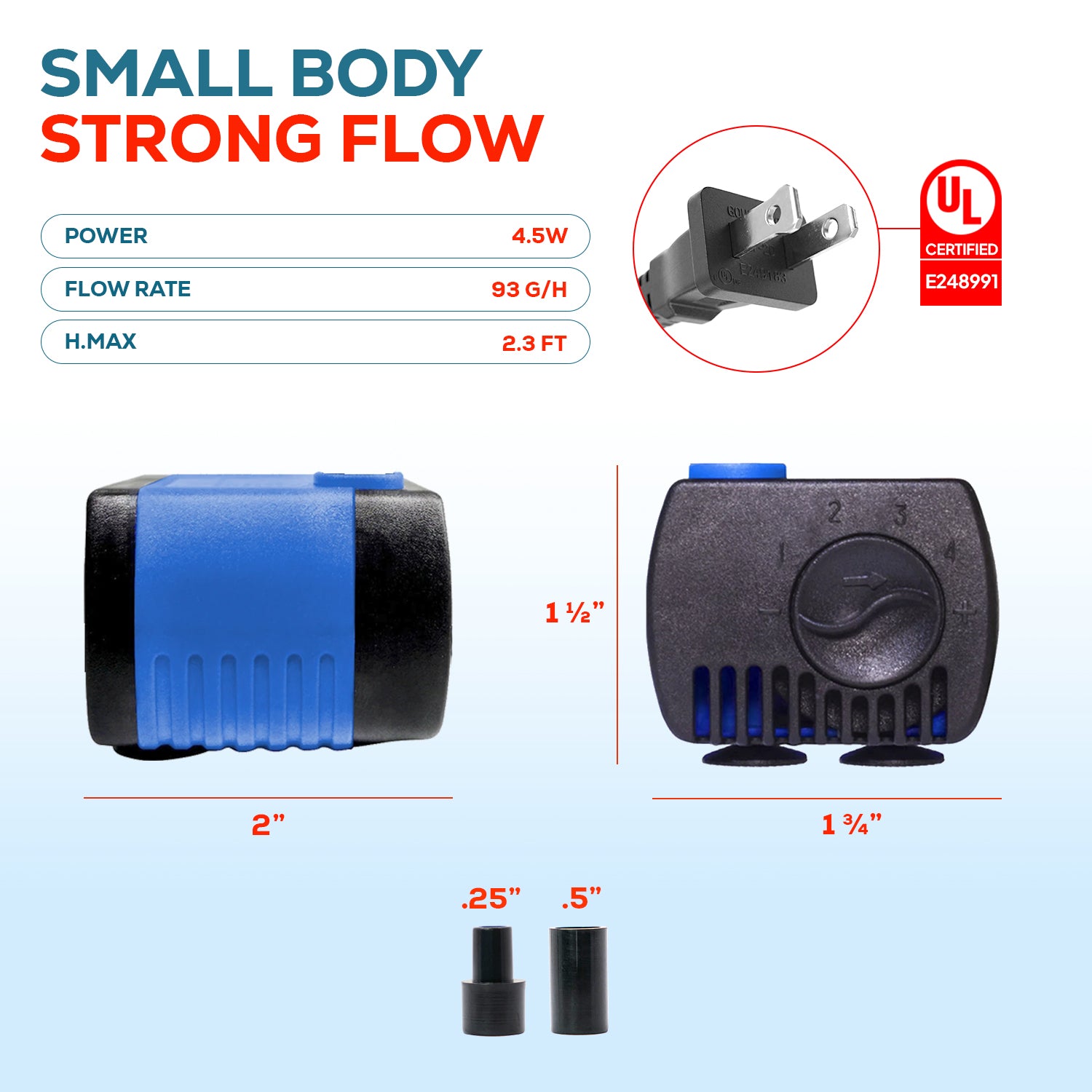 Aqua Dream 90 GPH Adjustable Submersible Pump Aquarium Powerhead