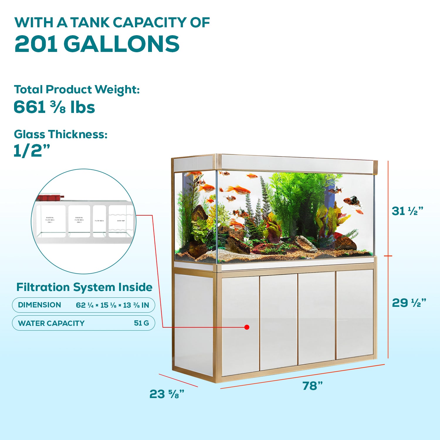 250 gallon rimless aquarium with stand