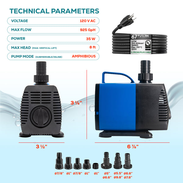Aqua Dream 920 GPH Amphibious Water Pump