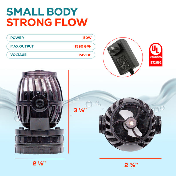 Aqua Dream 24v DC Sine Wave Maker Pump 1600 GPH - Aquarium, Coral Reef, Ponds