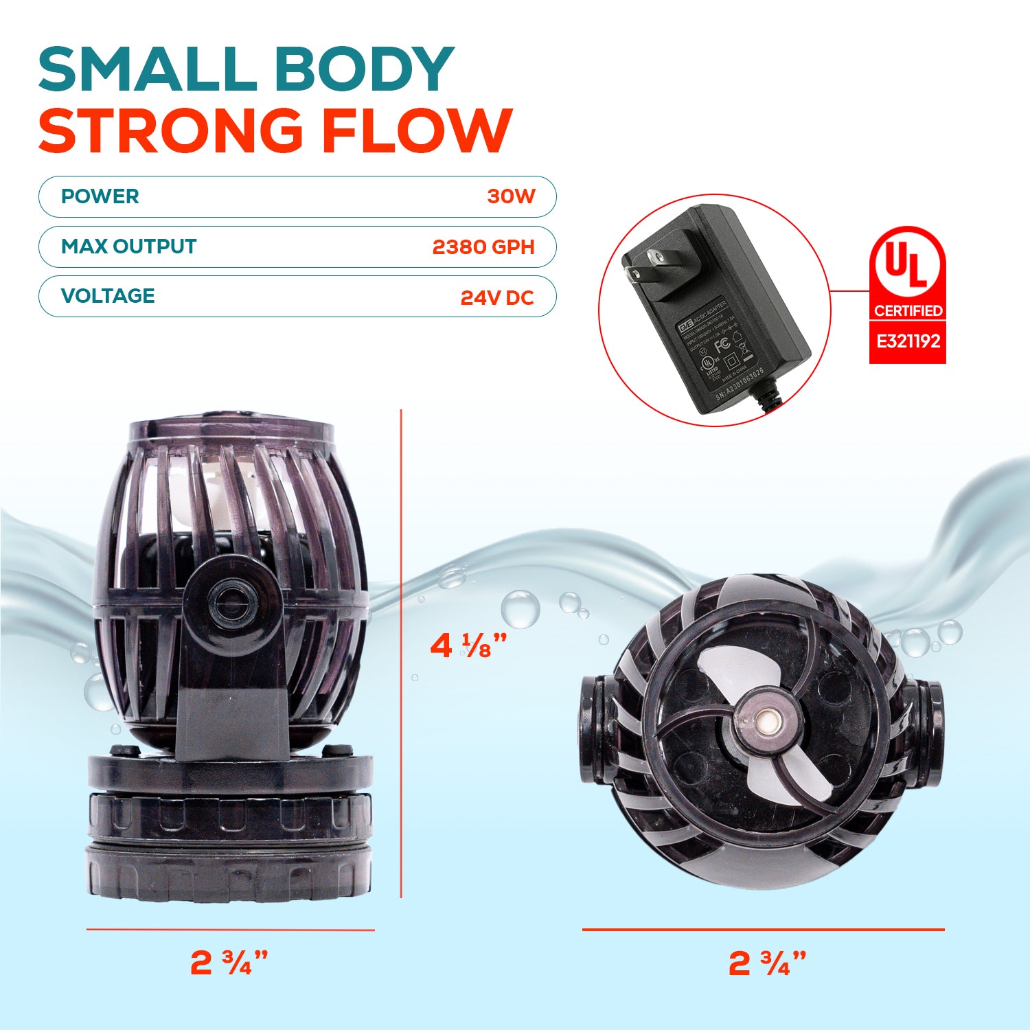 Aqua Dream 24v DC Sine Wave Maker Pump 2400 GPH - Aquarium, Coral Reef, Ponds