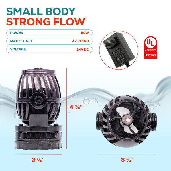 Aqua Dream 24v DC Sine Wave Maker Pump 4800 GPH - Aquarium, Coral Reef, Ponds