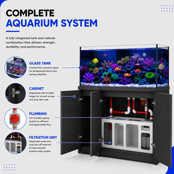 250 Gallon Tank Coral Reef Aquarium Ultra Clear Glass & Built in Sump