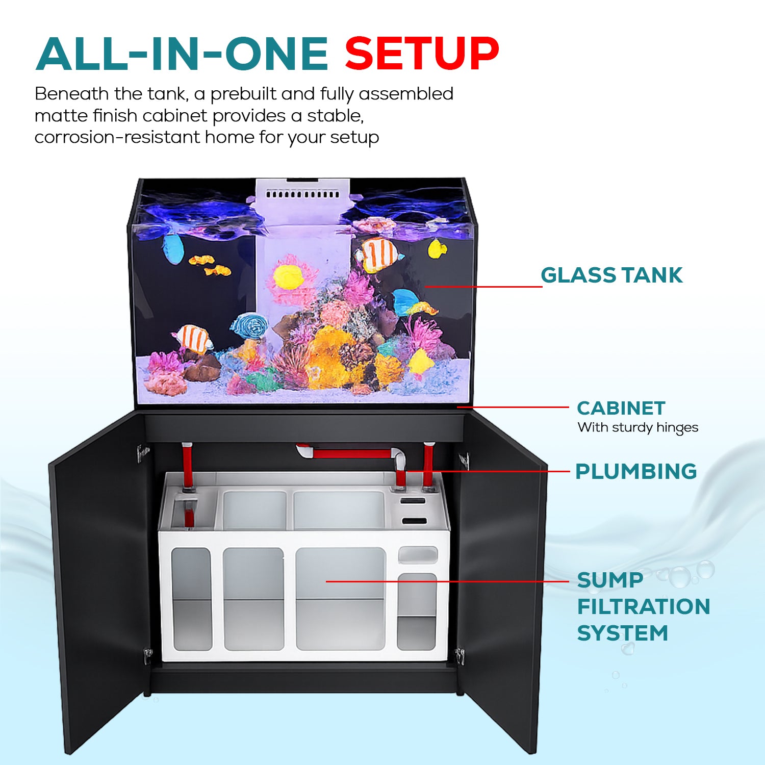 Aqua Dream black coral reef aquarium all-in-one setup with built-in sump